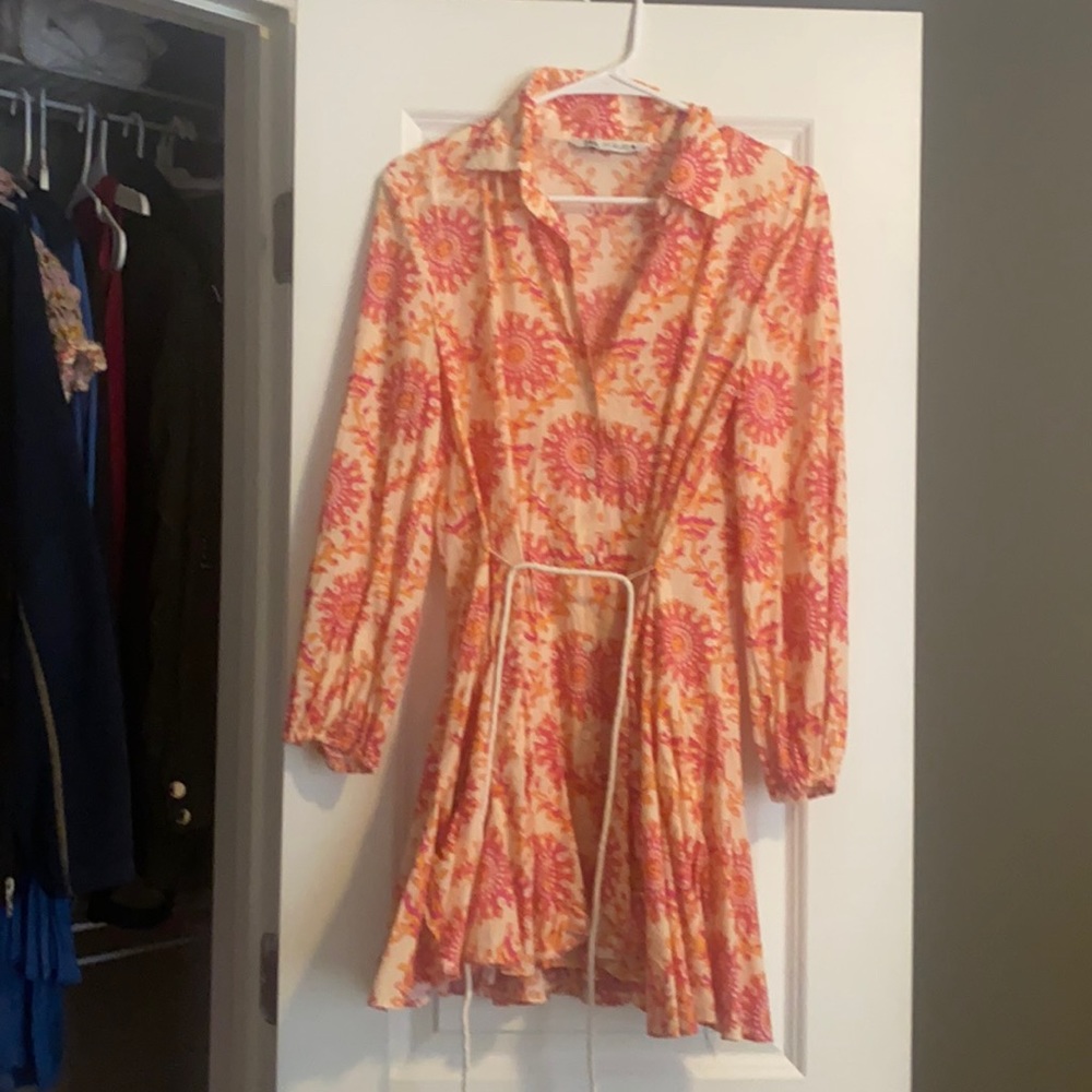 Orange and pink Zara dress. Worn twice. Perfect for summer!
